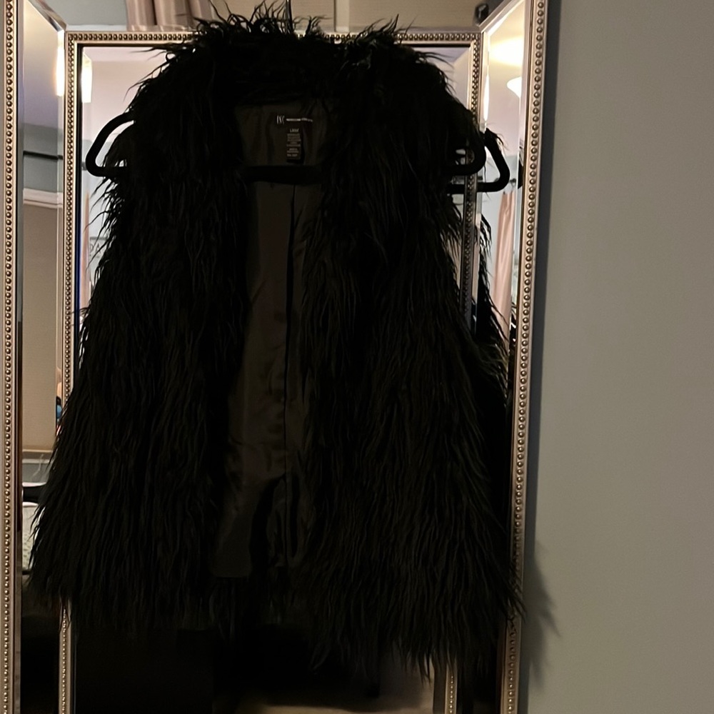 I.N.C. International concepts, large, shaggy faux fur vest.